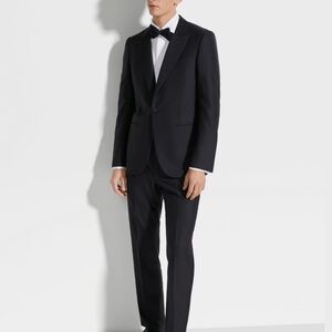 Ermenegildo Z Zegna Men’s suit Blazer Pants Wool Black Formal Designer Sz 52L
